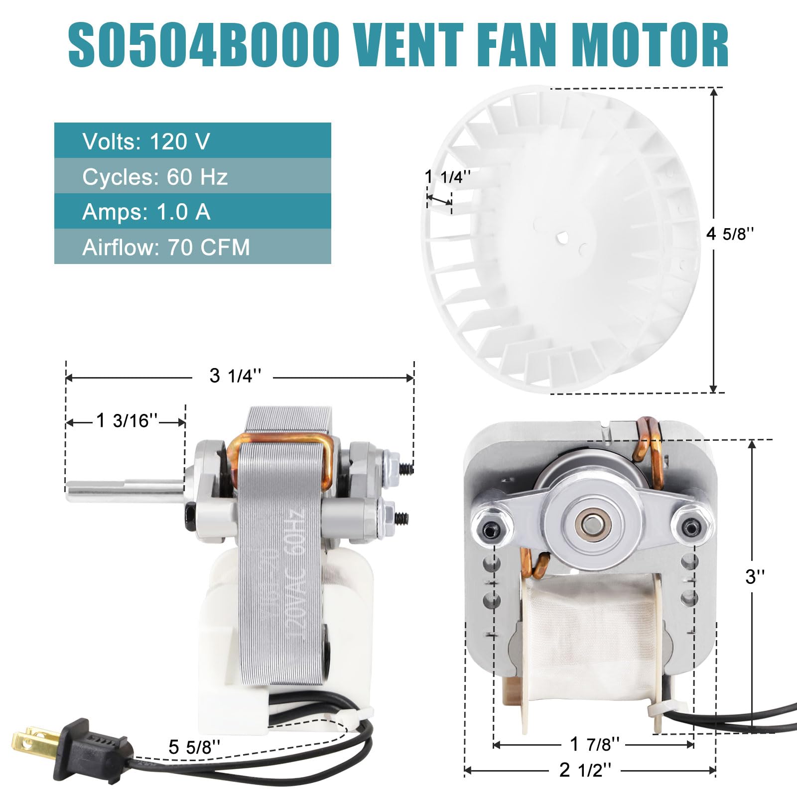 Criditpid S0504B000 motor powers 769RL-R01 venting with steady CCW rotation