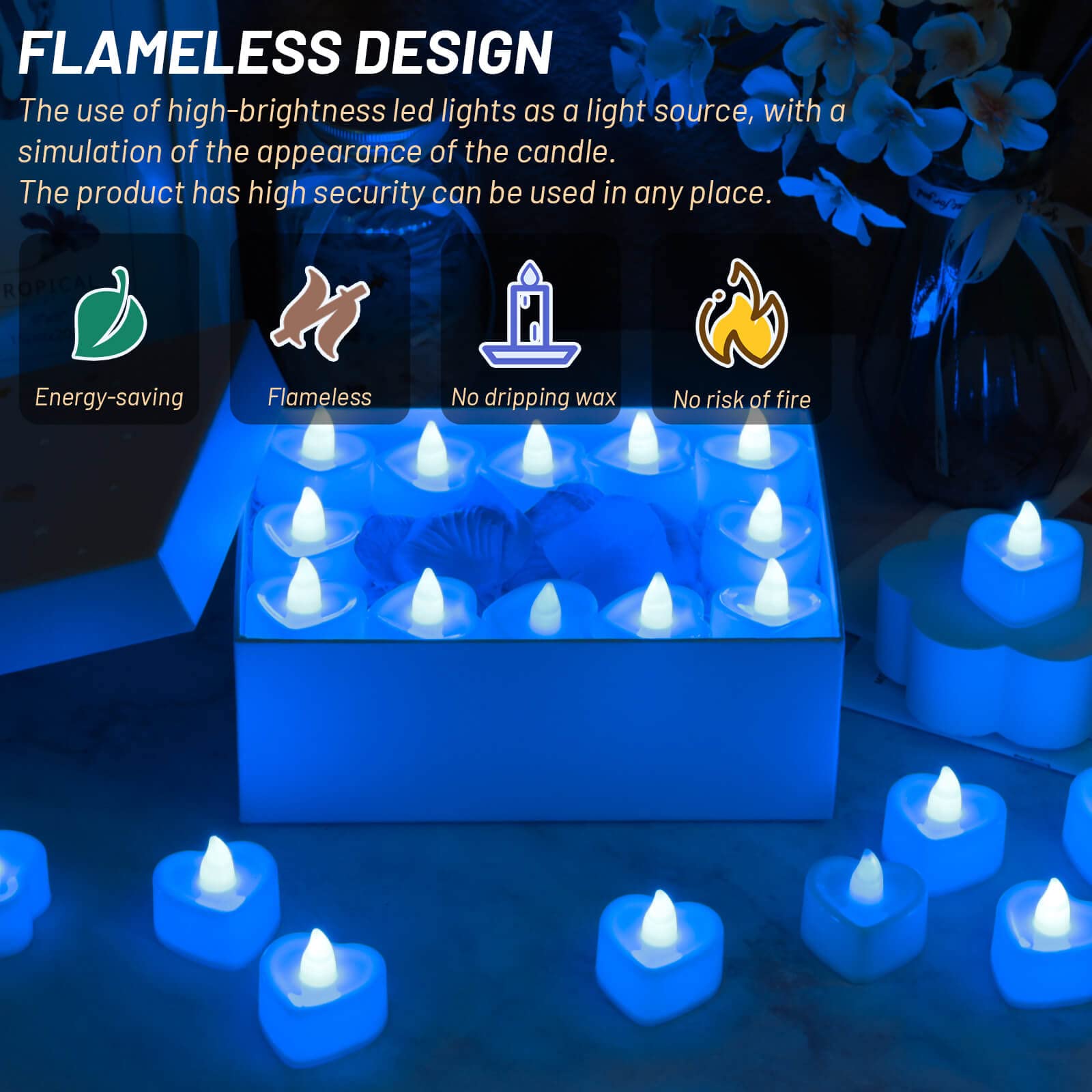 cridoz heart LED candles provide flameless warmth for safe decor