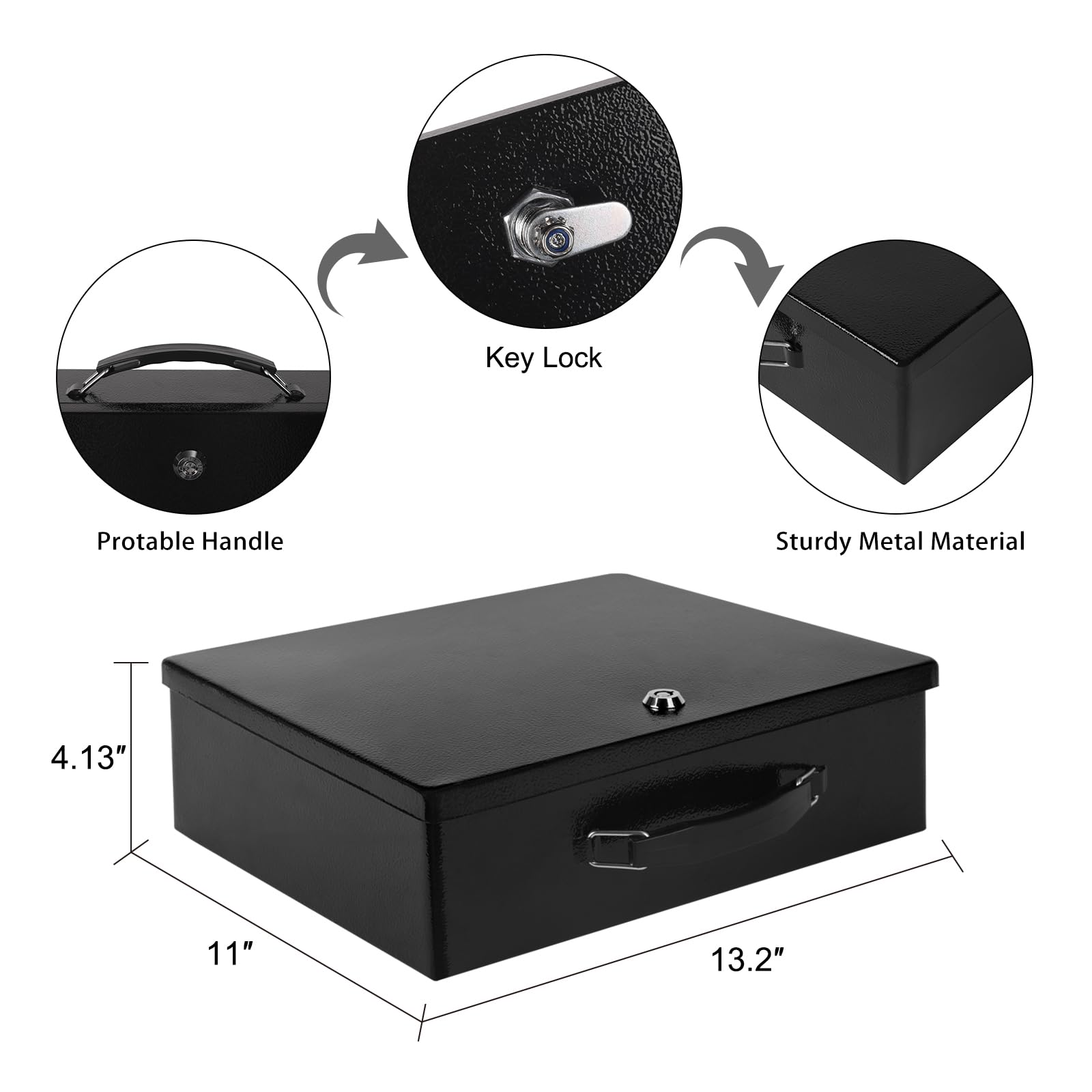 Crinwaki fireproof document box carrying handle enables easy transport