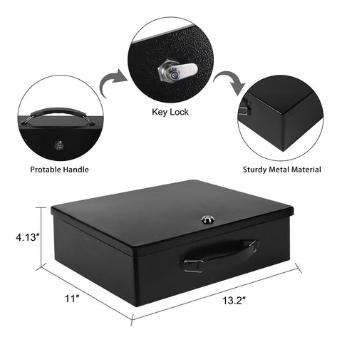 Crinwaki fireproof document box carrying handle enables easy transport