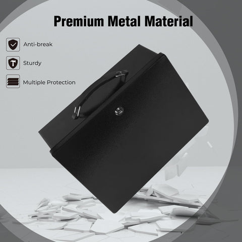 Crinwaki fireproof document box durable steel with scratch-resistant coating for long-lasting use
