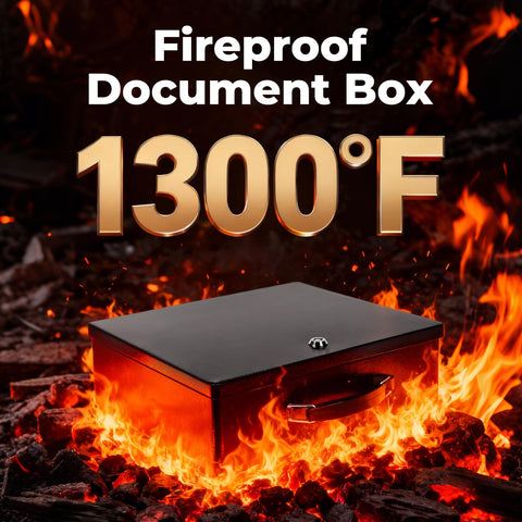 Crinwaki fireproof document box interior dimensions suited for A4 and letter papers