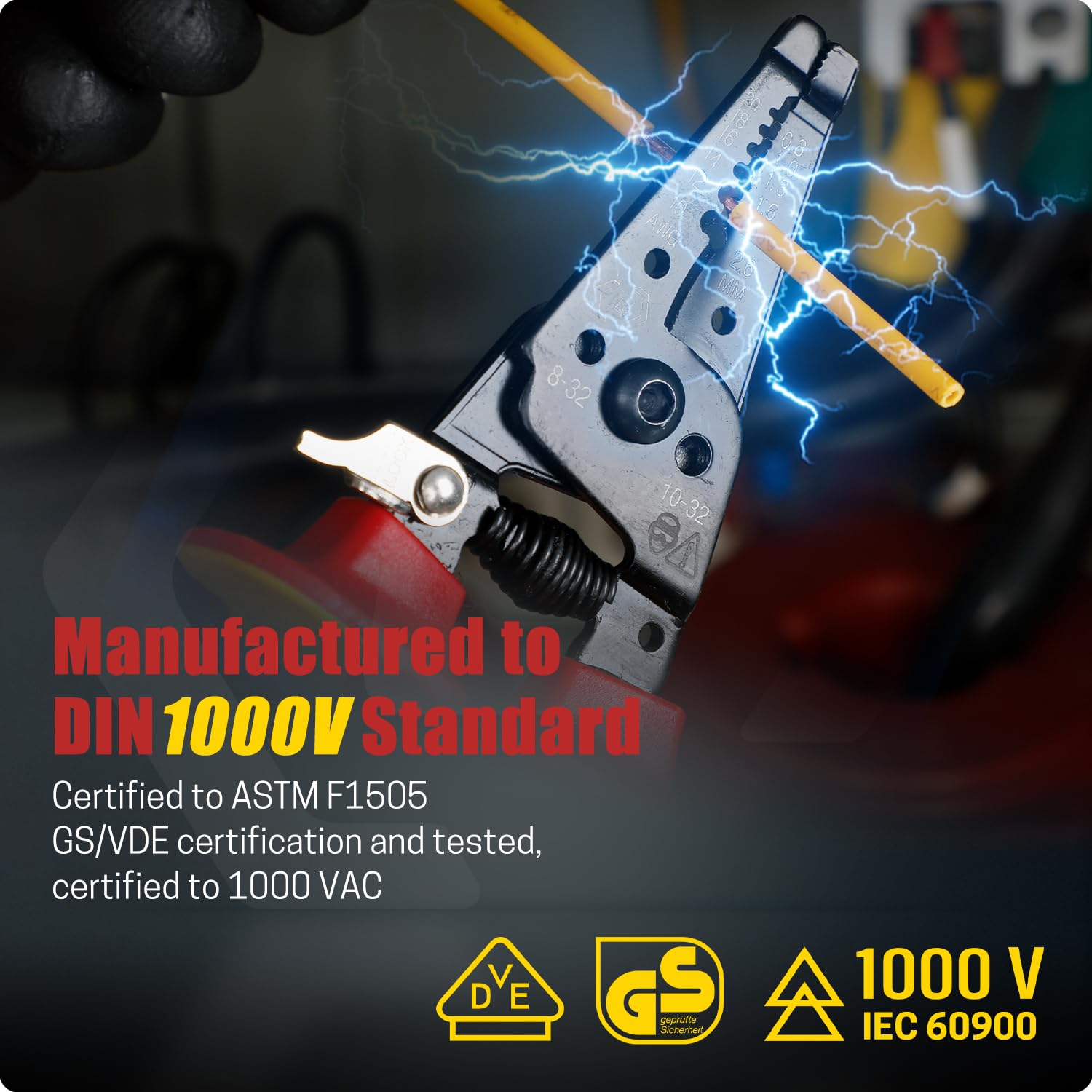 CRIPOP insulated wire stripper coil spring auto-opens after cutting