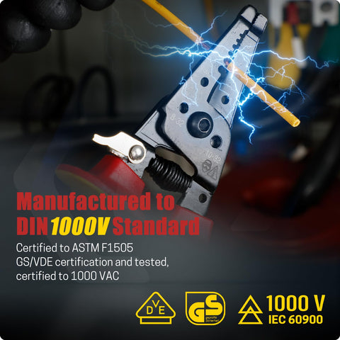 CRIPOP insulated wire stripper coil spring auto-opens after cutting