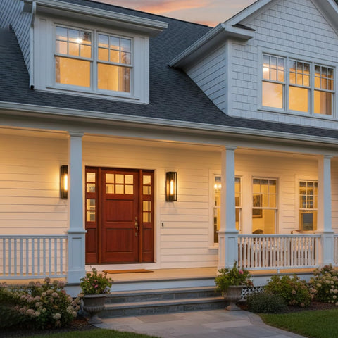 CRIRY 16-inch exterior light side angle shows sleek silhouette and sturdy build.