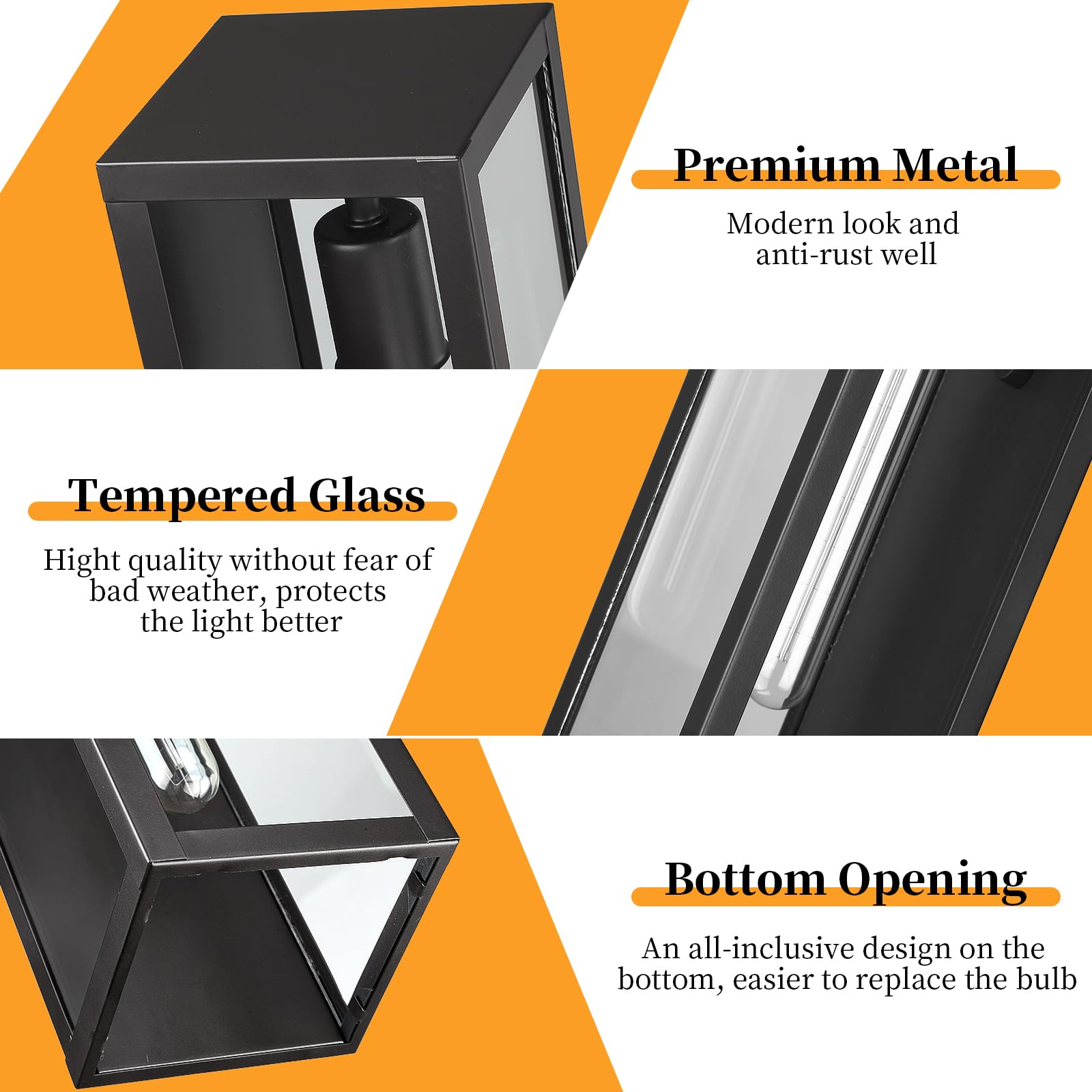 CRIRY coach light wall mount open-bottom for easy bulb access.