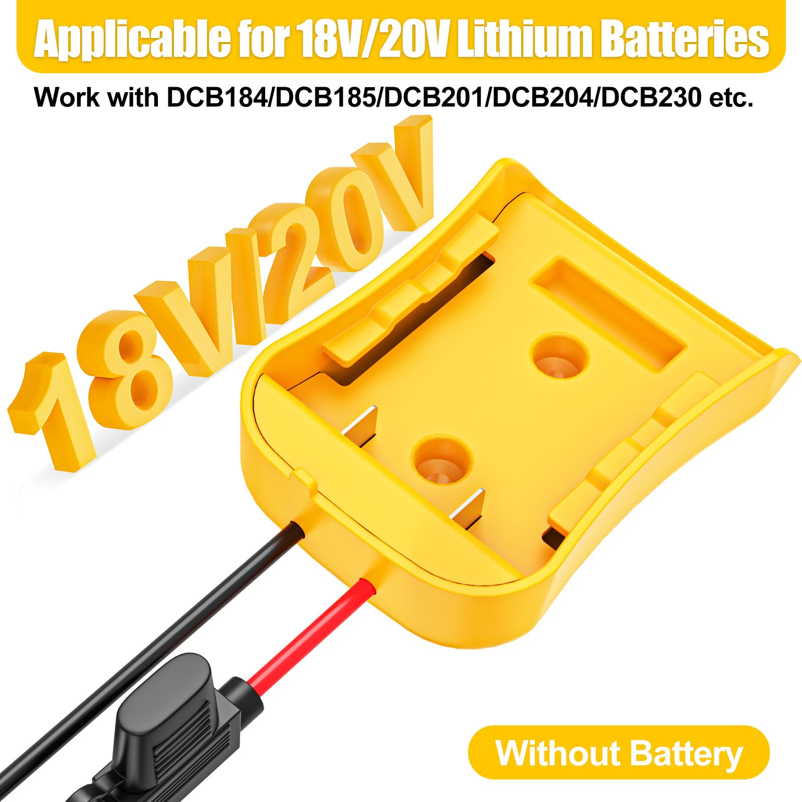 Crivnhar Power Wheel Adapter locks securely onto the battery for quick setup.