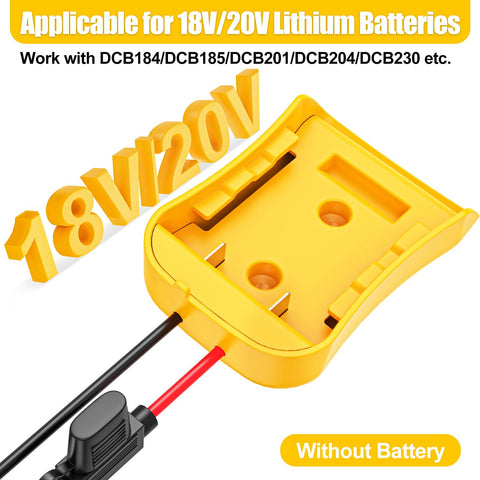 Crivnhar Power Wheel Adapter locks securely onto the battery for quick setup.