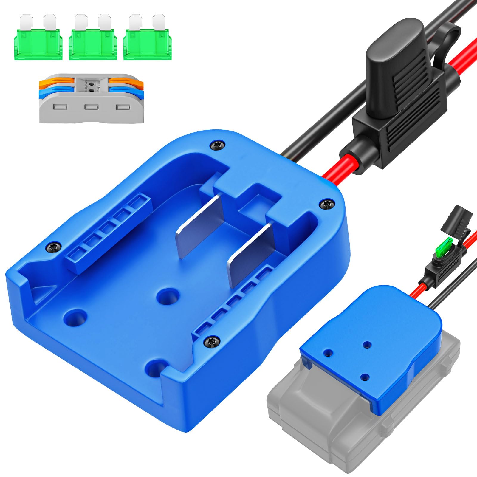 Crivnhar power wheel adapter with Kobalt 24V connector locks securely for quick upgrades.