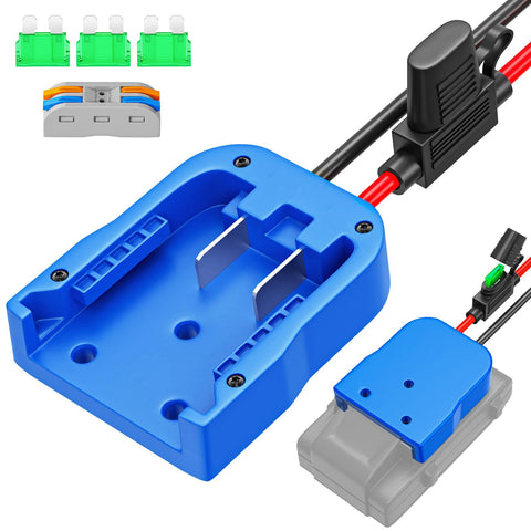 Crivnhar power wheel adapter with Kobalt 24V connector locks securely for quick upgrades.