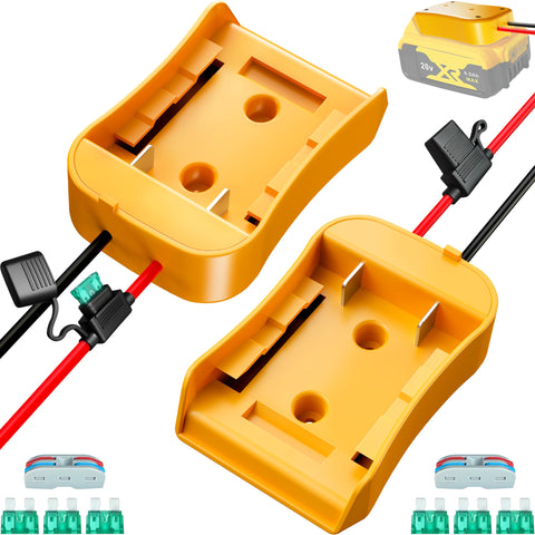 Crivon 2-pack dewalt-battery-adapter-kit enabling DIY power upgrades for Power Wheels and RC toys.