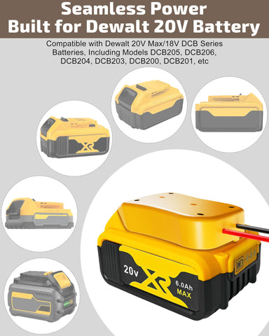 Crivon dewalt-20v-max compatibility adapter secures easy conversion for cordless tool batteries.