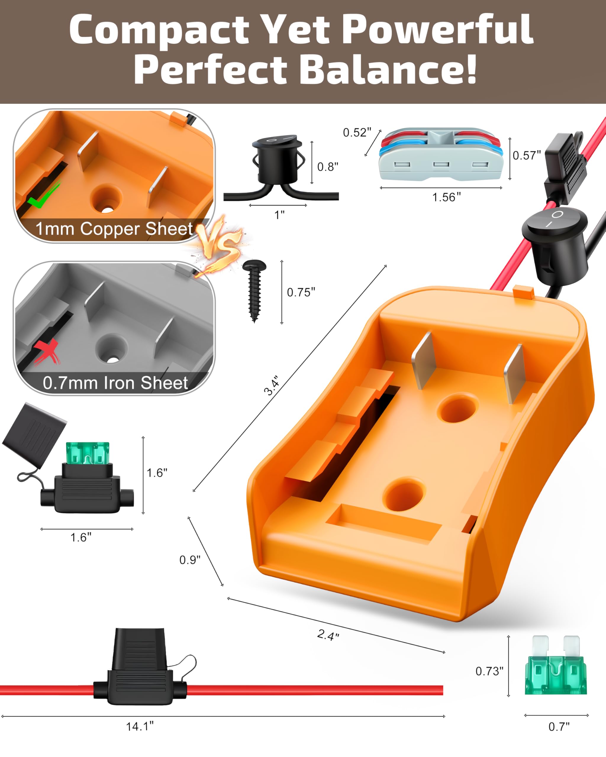 Crivon two-pack DIY power kit with adapters and connectors