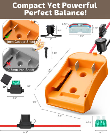 Crivon two-pack DIY power kit with adapters and connectors