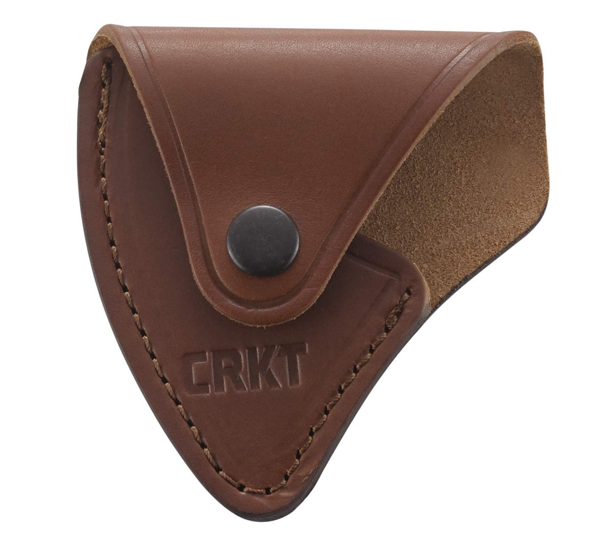 CRKT Leather Mask Sheath front view shows rugged durability for field use