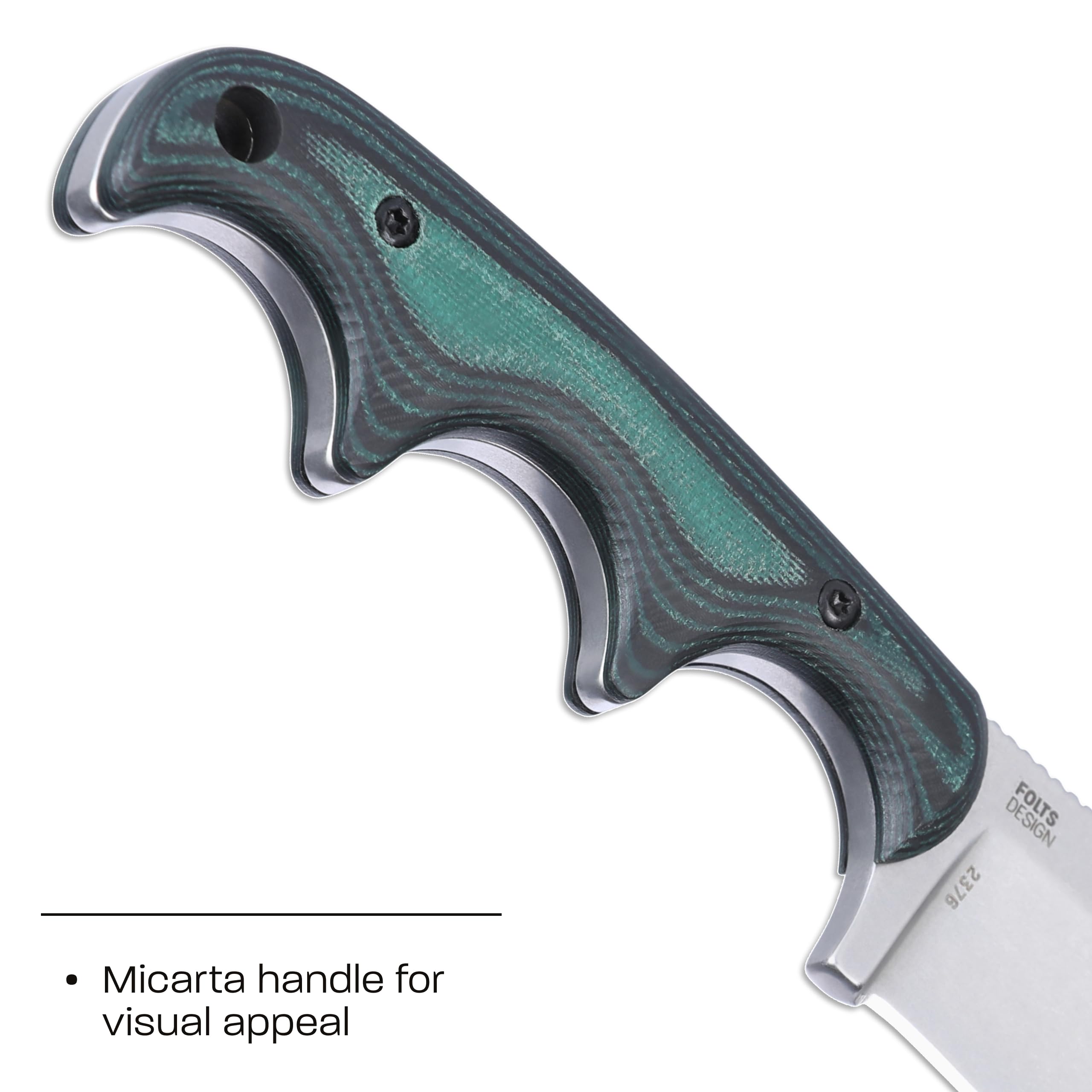 CRKT Minimalist Nessmuk handle close-up reveals Micarta grip and texture