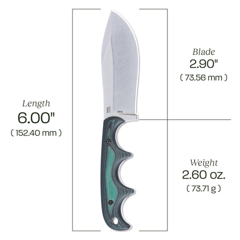 CRKT Nessmuk knife in sheath shows belt loop for quick access