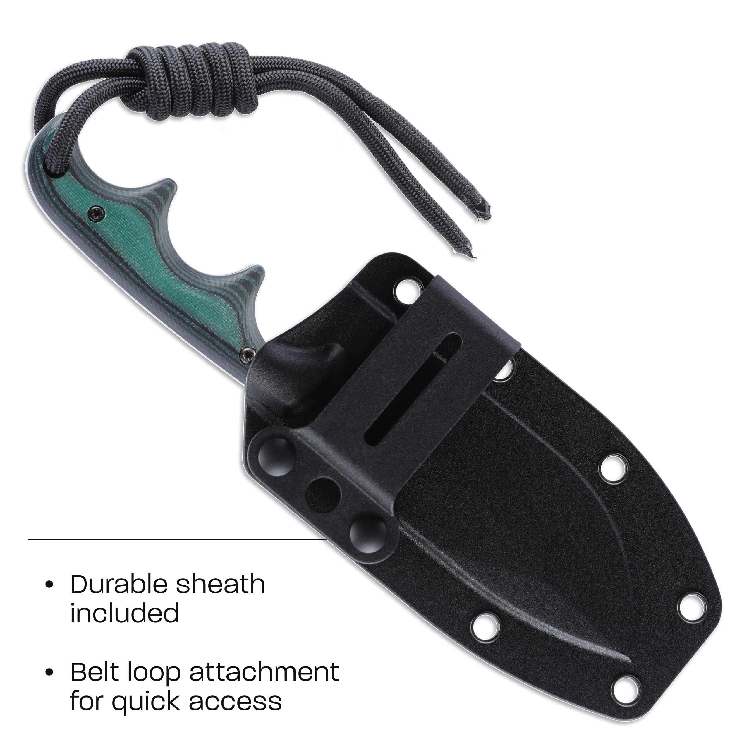 CRKT Nessmuk thermoplastic sheath demonstrates durable mounting options