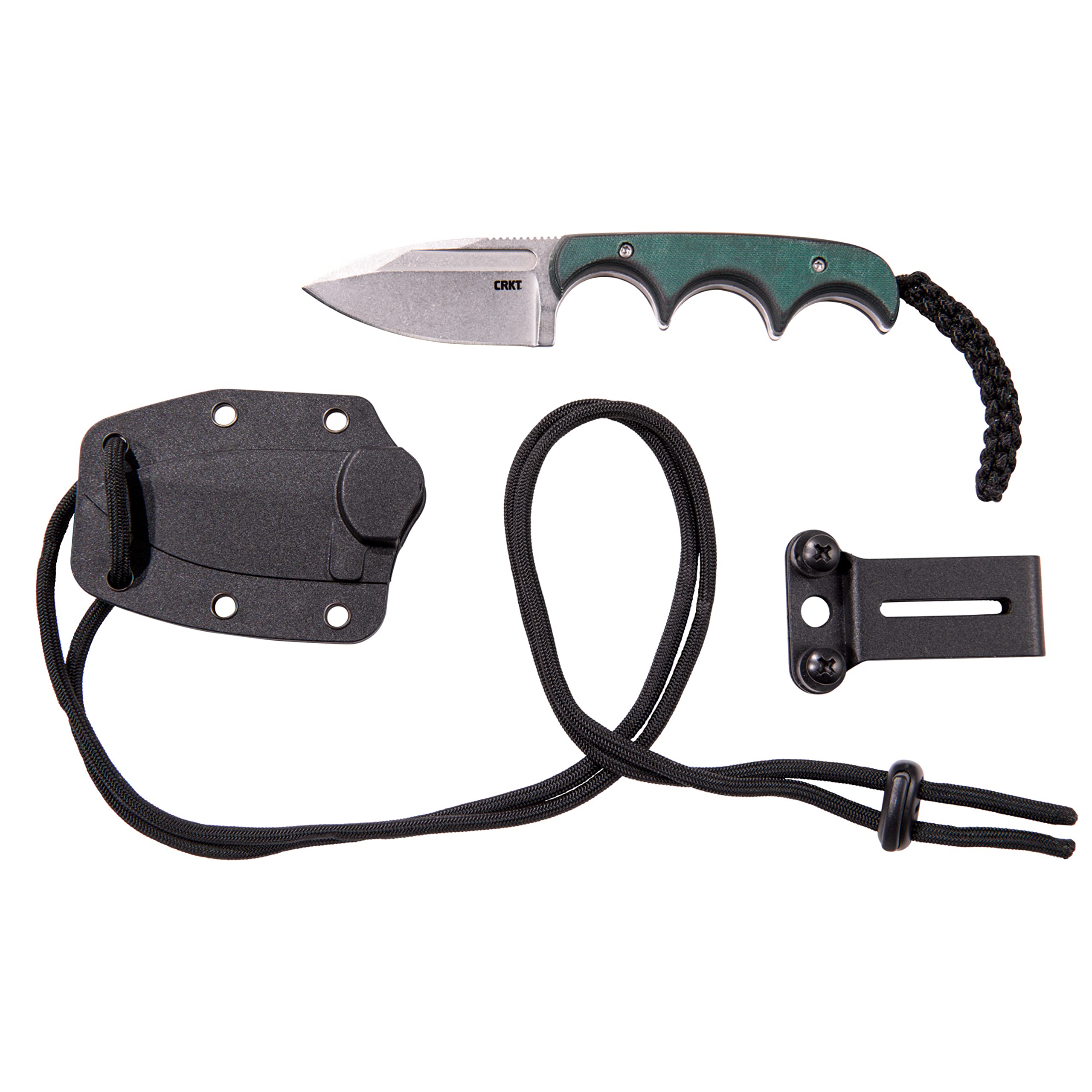 CRKT Minimalist sheath enables versatile carry on belt, neck, or gear setups.