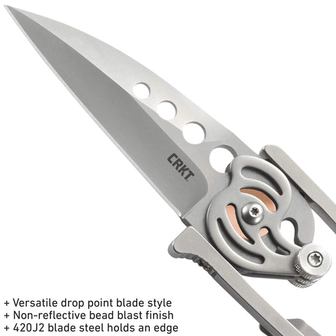 CRKT Snap Lock drop point blade suited for versatile daily cutting.
