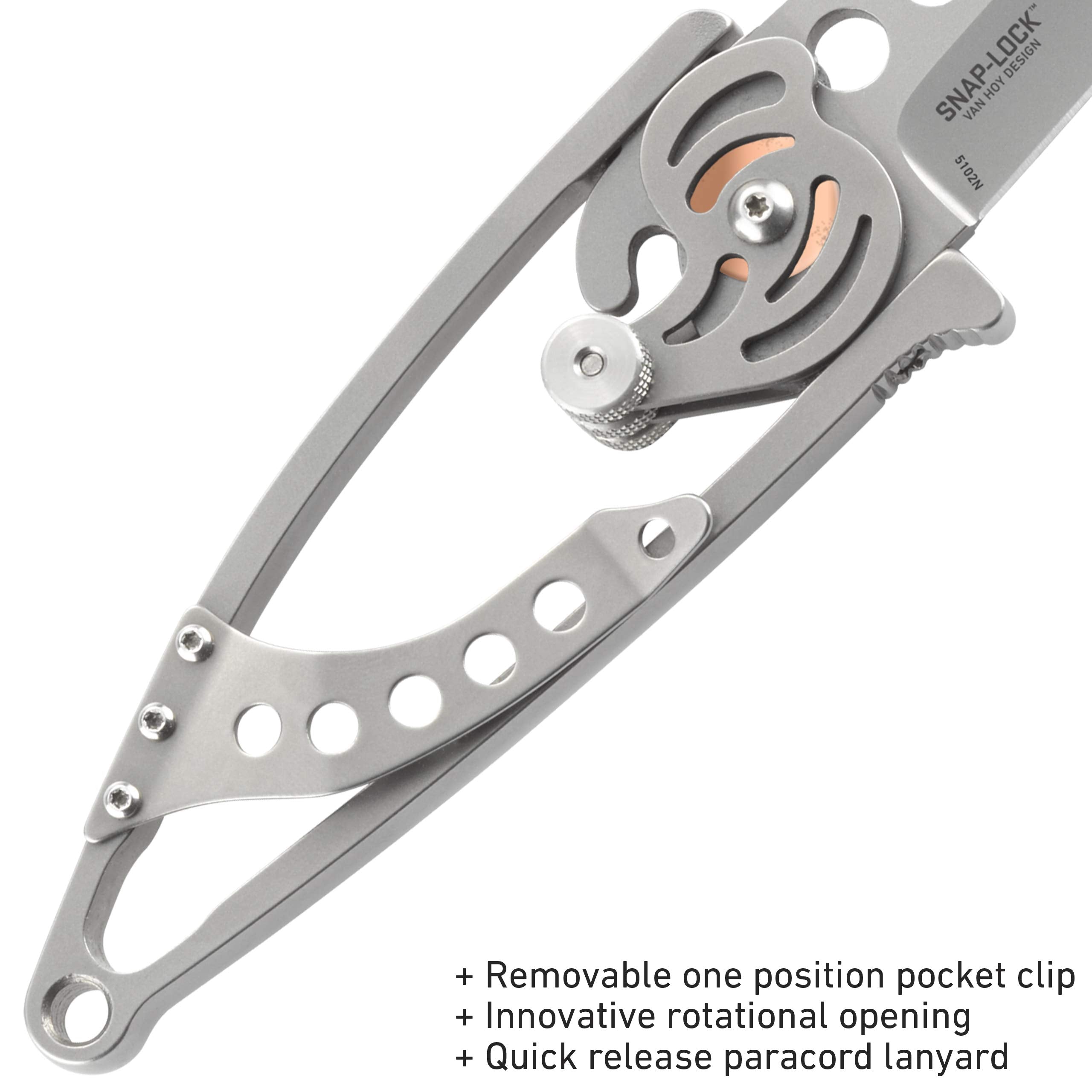 CRKT Snap Lock hollow grind provides precise edge geometry for control.