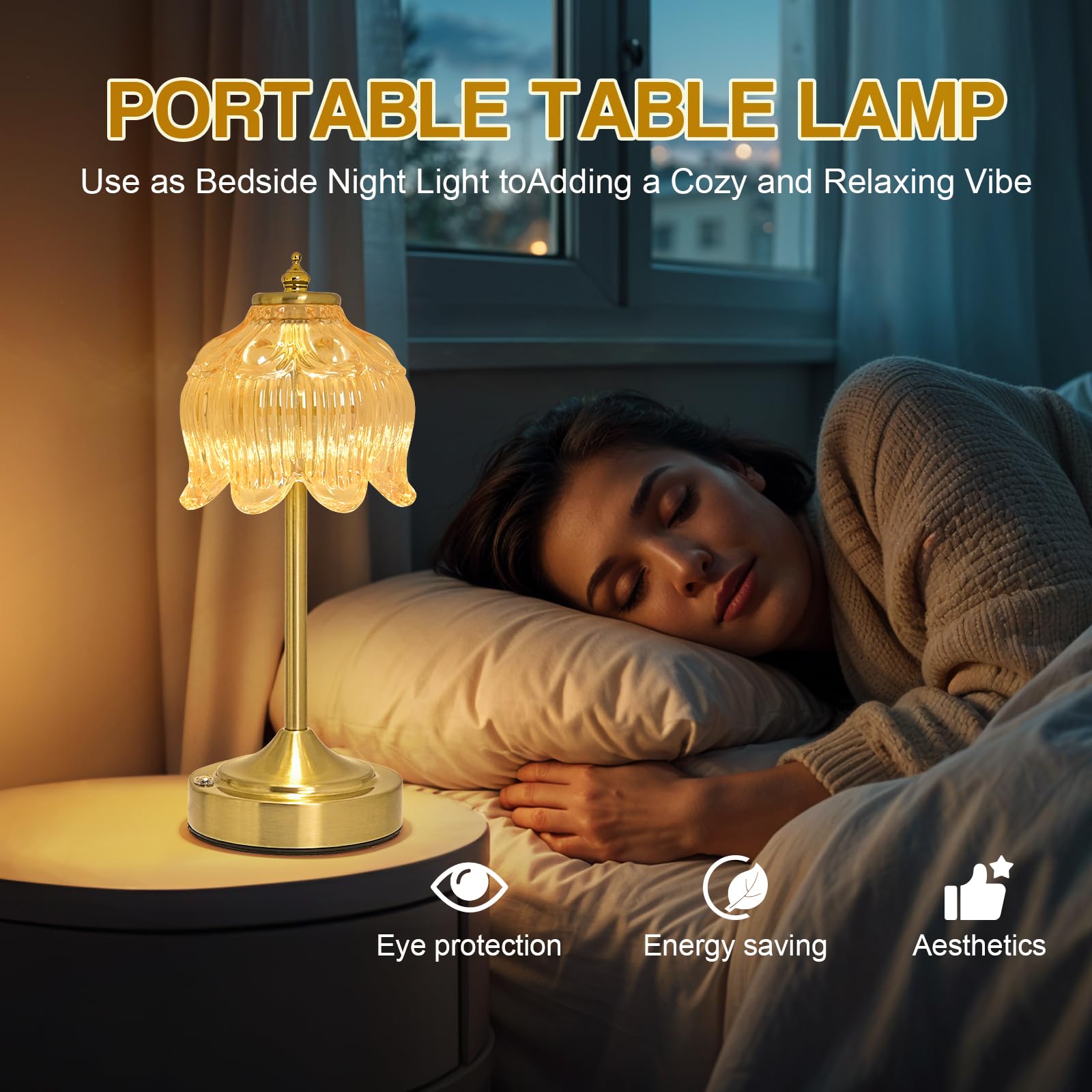 Crkwos cordless lotus lamp portability makes bedside or patio placement easy