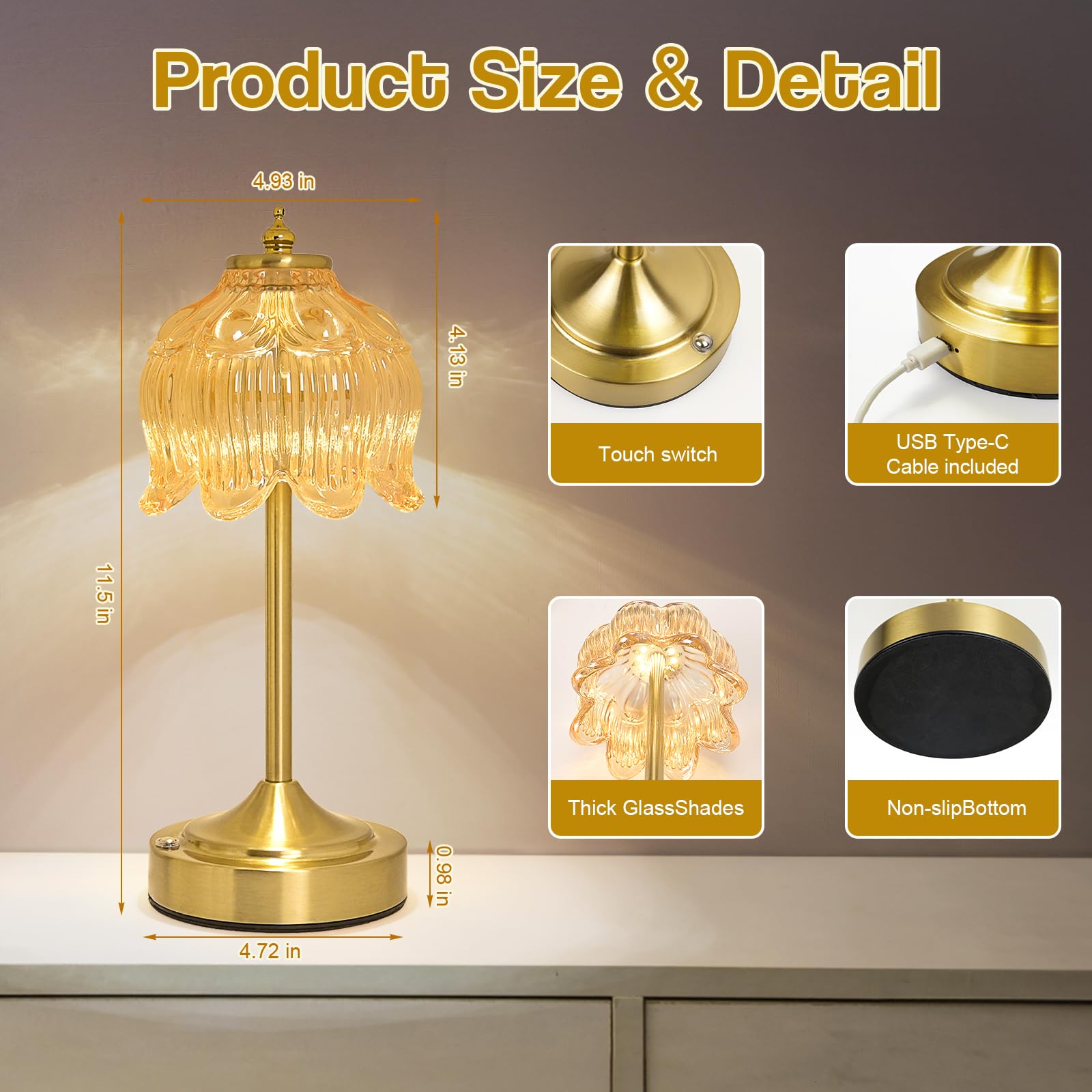 Crkwos cordless lotus lamp decor enhances any room with vintage-inspired charm