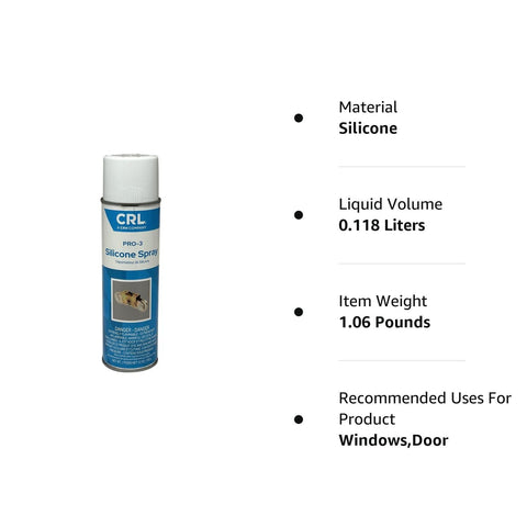 CRL PR03 silicone spray on hinges to prevent squeaks and improve movement