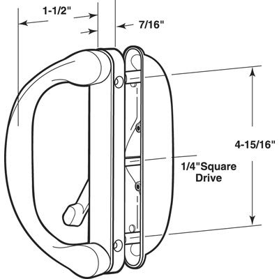 CRL white installation diagram demonstrates easy mounting and precise screw hole spacing for Milgard doors.