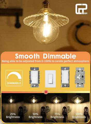 CRLight smooth dimming LED globe enables precise brightness for evenings.