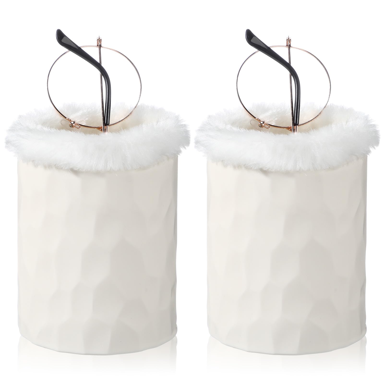 CroBlissful plush-lined eyeglasses holder protects lenses on your desk