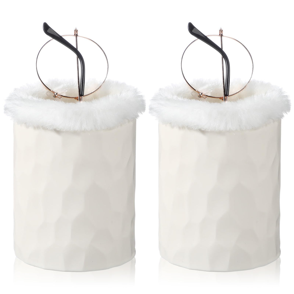 CroBlissful plush-lined eyeglasses holder protects lenses on your desk