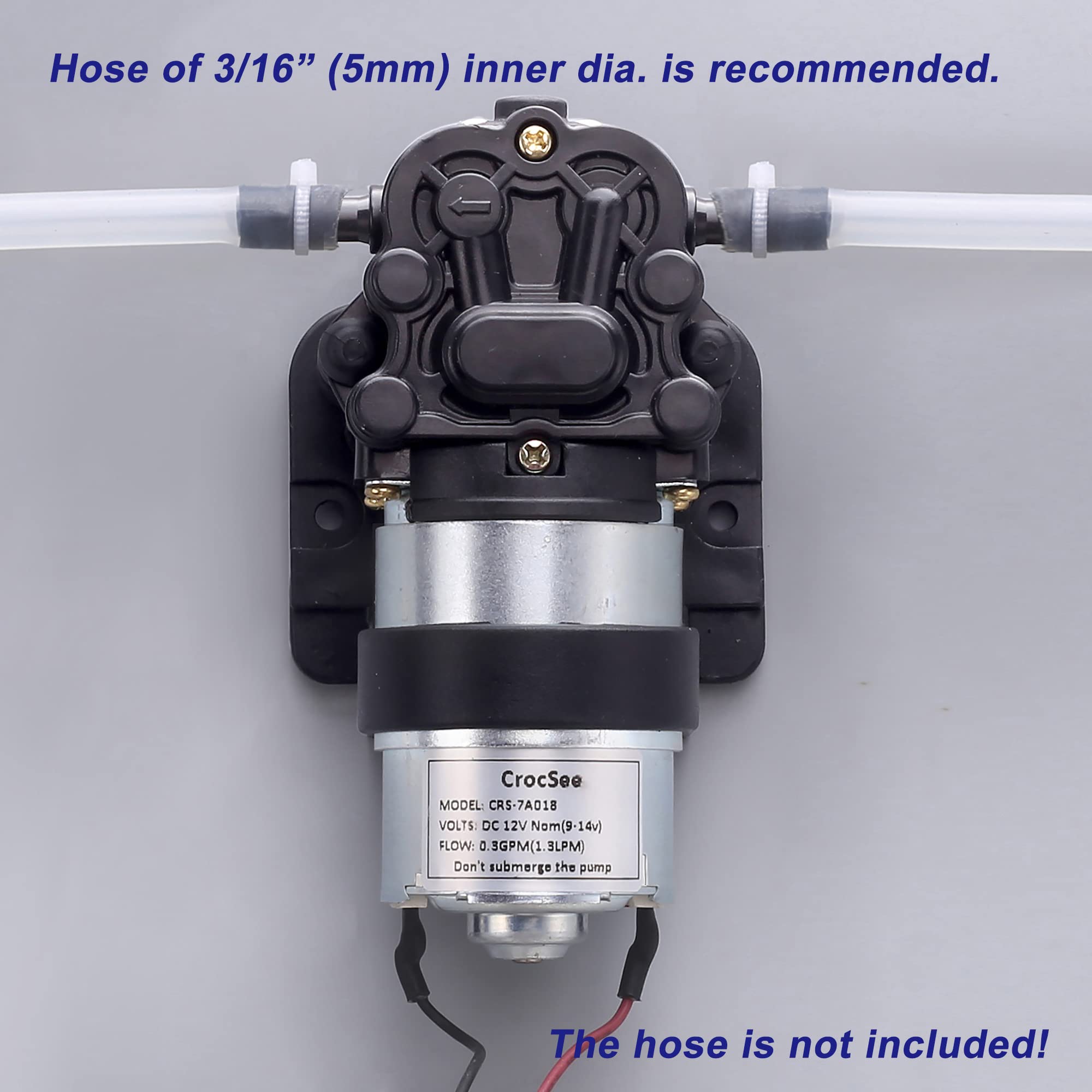 CrocSee DC12V pump demonstrates vertical suction lift testing up to 6.5 feet.