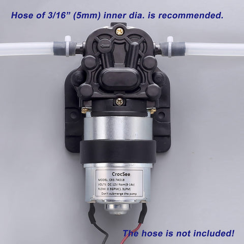 CrocSee DC12V pump demonstrates vertical suction lift testing up to 6.5 feet.