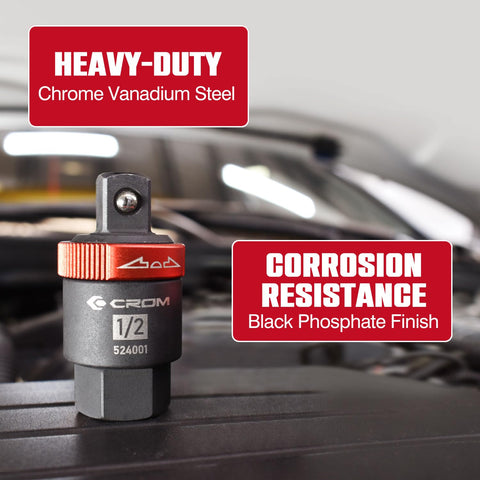 CROM 23mm wrench compatibility option for added versatility in tight spaces.
