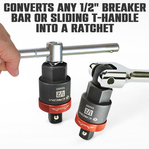 CROM switch collar demonstrates easy direction change for precise control.