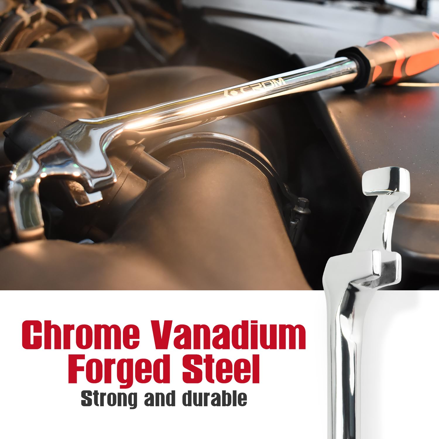 CROM polished finish enables easy cleaning after use