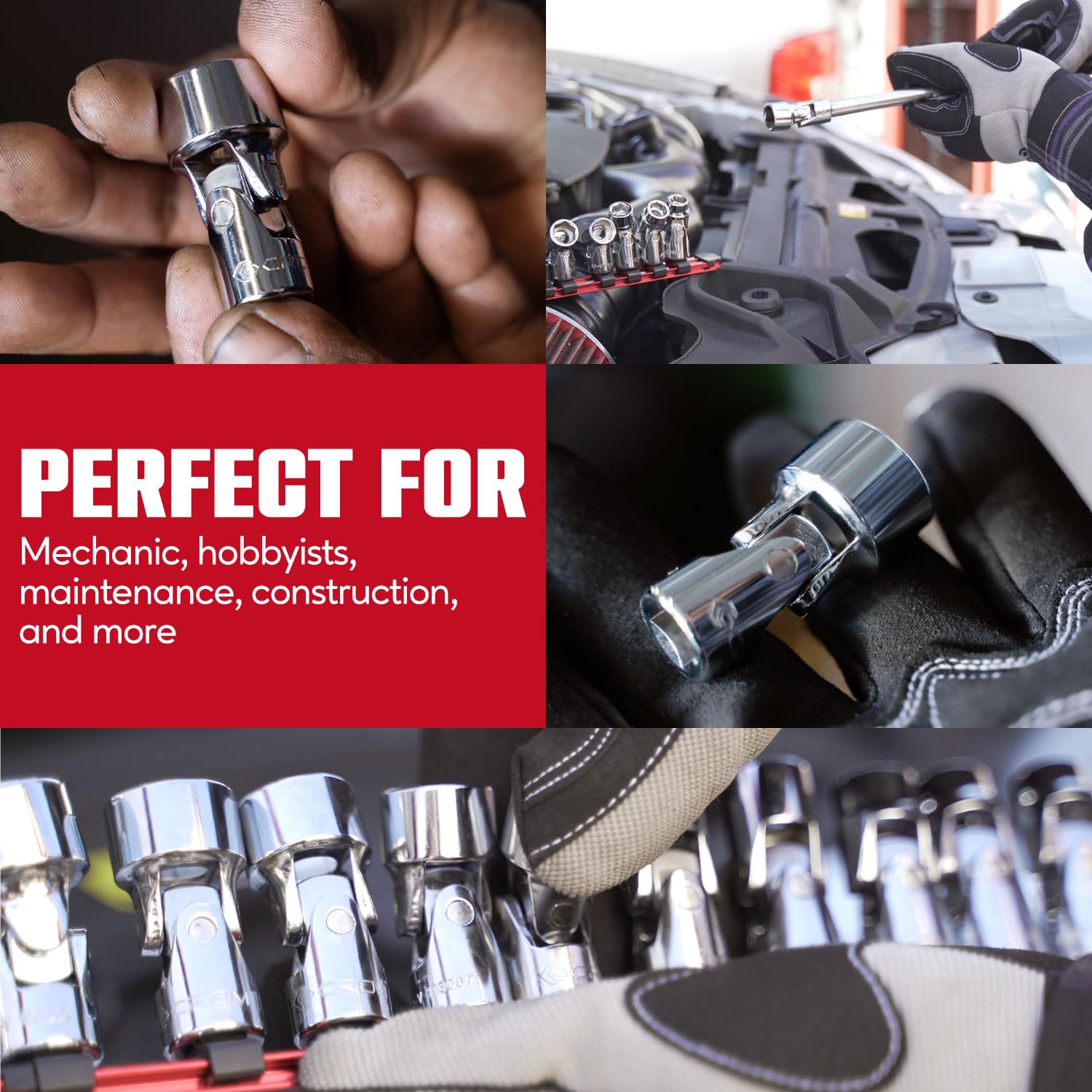 CROM 6-point grip prevents rounding and protects fasteners during use