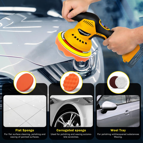 Six-speed dial on Cropyoyo polisher enabling precise waxing to correction.
