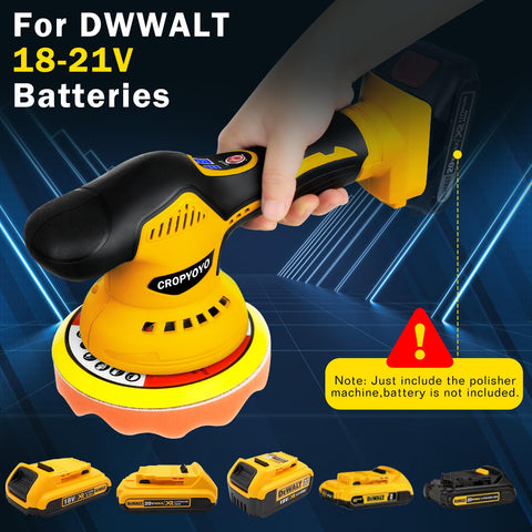 Cropyoyo shows Dewalt 18V-21V battery compatibility and power flexibility.