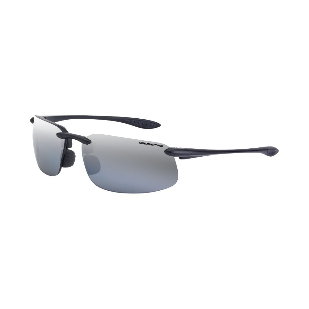 Crossfire ES4 safety glasses with silver mirror polarized lenses for all-day comfort and protection
