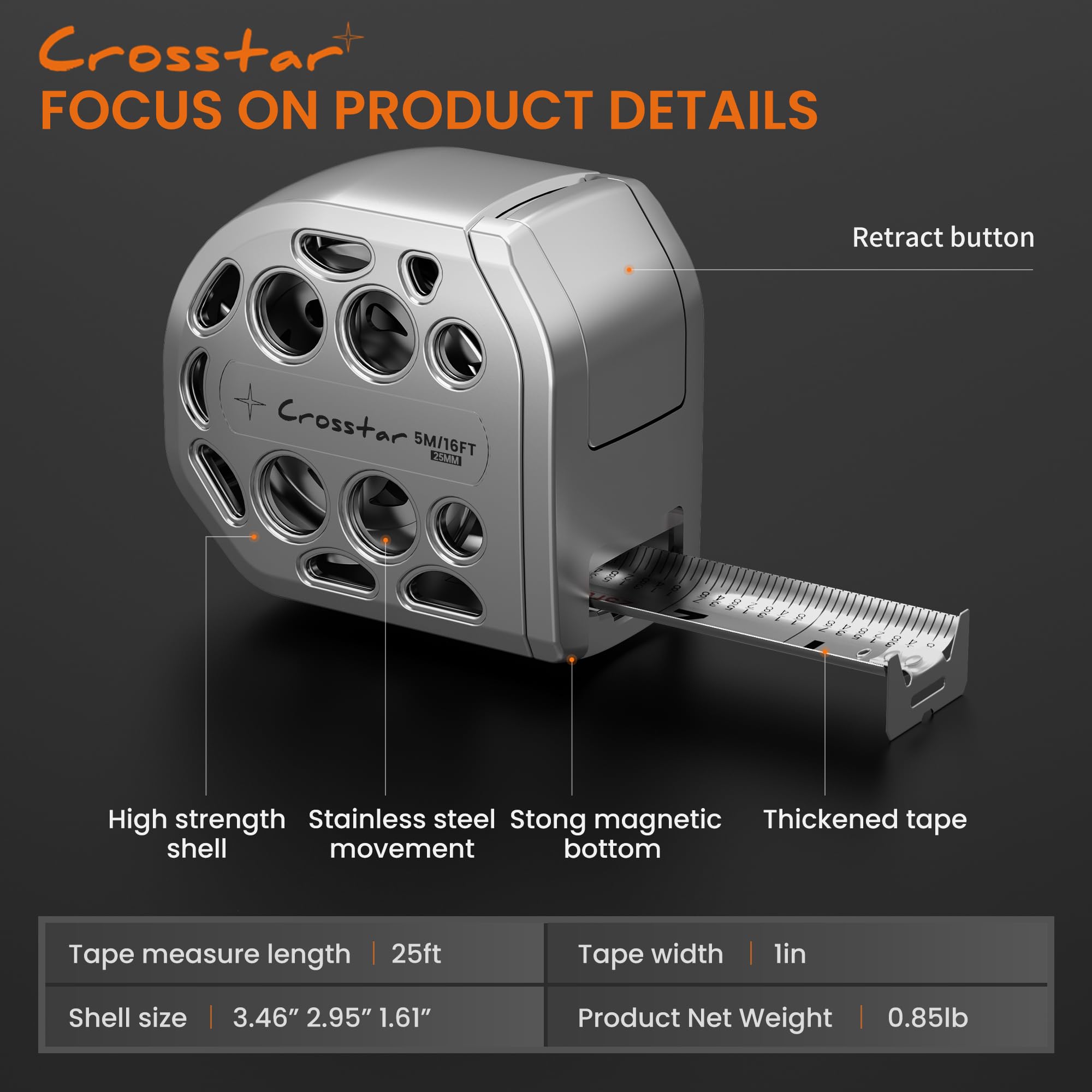 Crosstar durable ABS case stands up to drops and tough job sites.