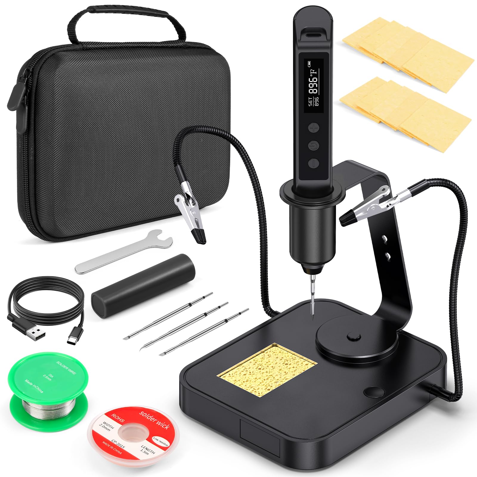 Crtsweker cordless soldering iron with 360 degree stand for safe storage