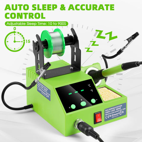 Crtsweker soldering station auto sleep protects energy and prolongs iron life.