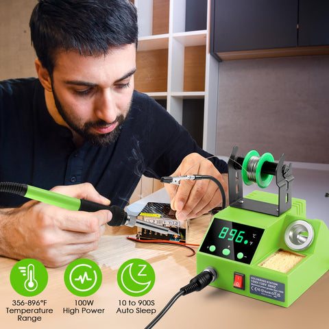 Crtsweker soldering station features two helping hands for stable, hands-free soldering.