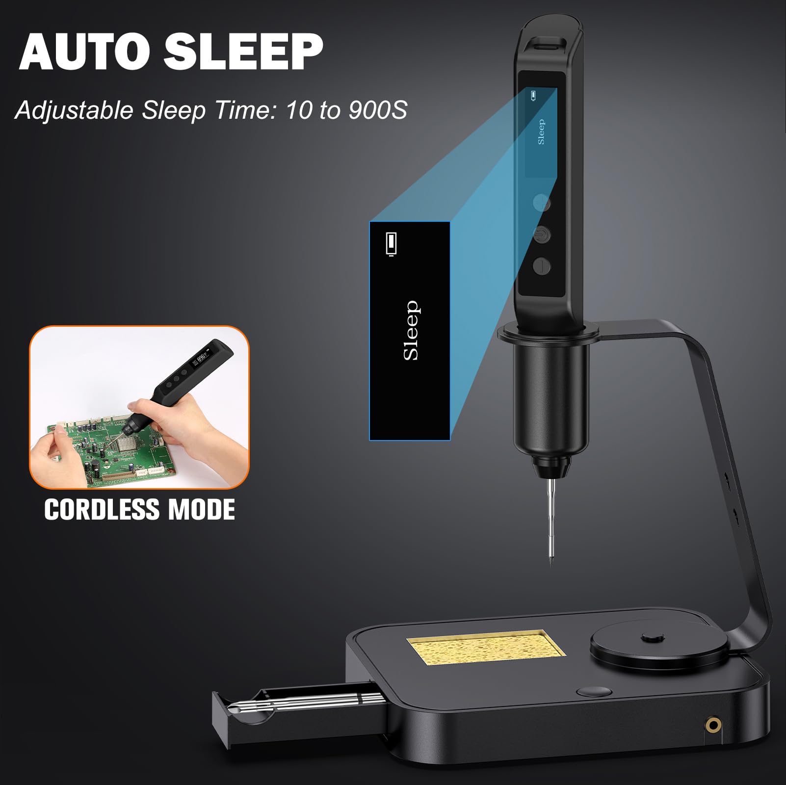 Crtsweker cordless mode powered by 3500 mAh battery for portable work