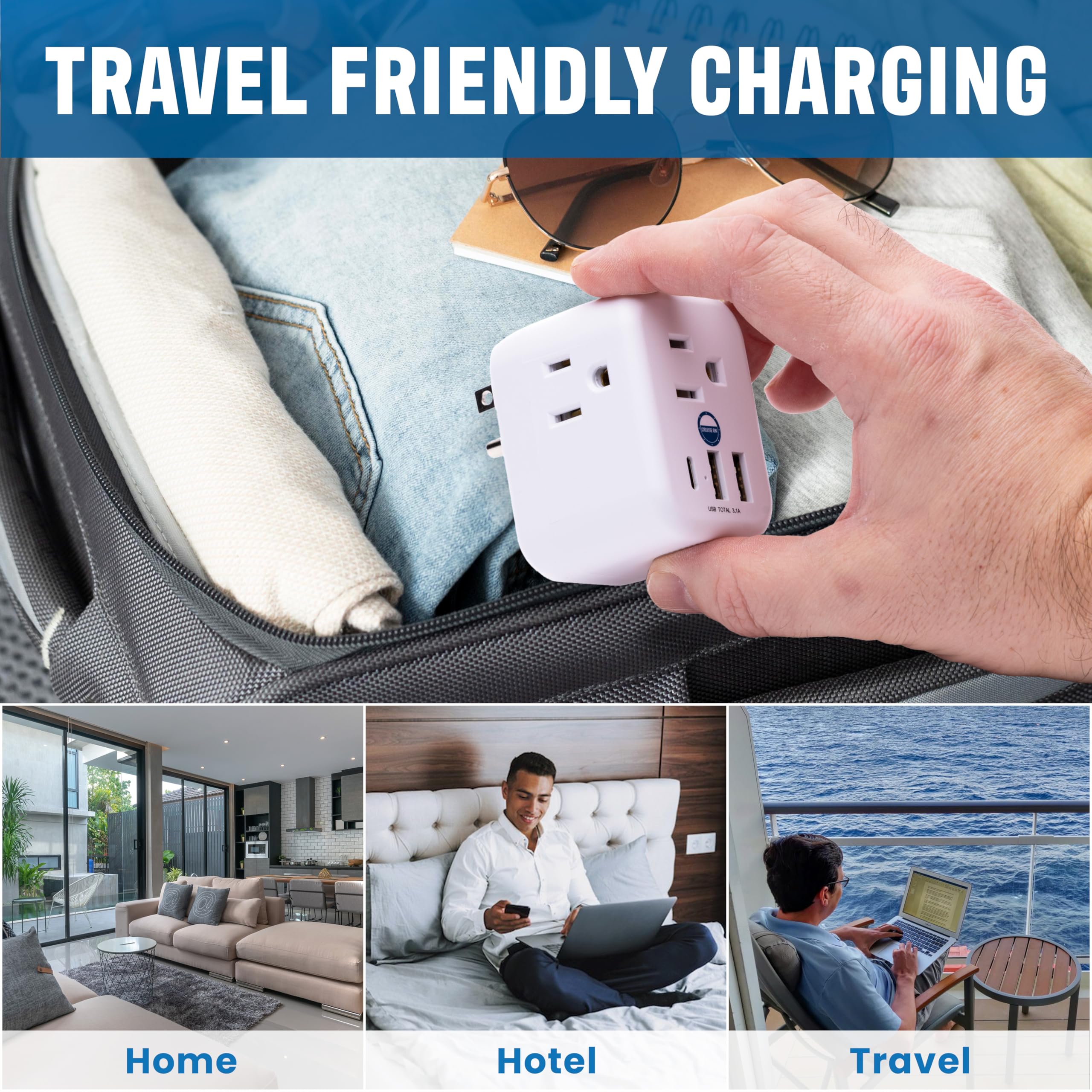 Cruise On USB-A and USB-C ports for versatile charging.