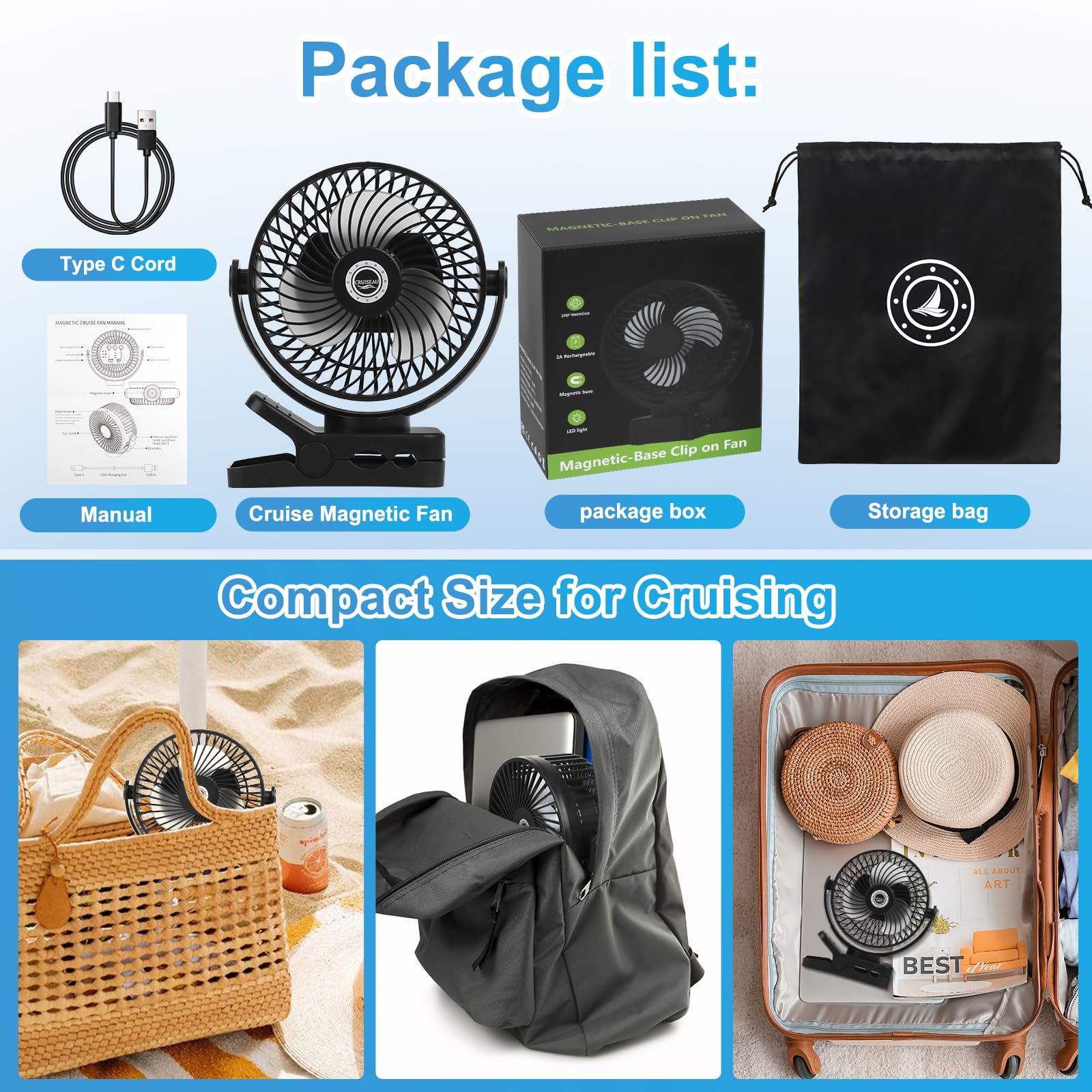 CruiSeaU travel-friendly, ship-approved design fits cabins and luggage.