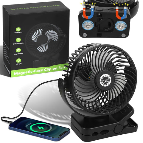 CruiSeaU 6-inch magnetic base secures cooling to metal surfaces for steady airflow.