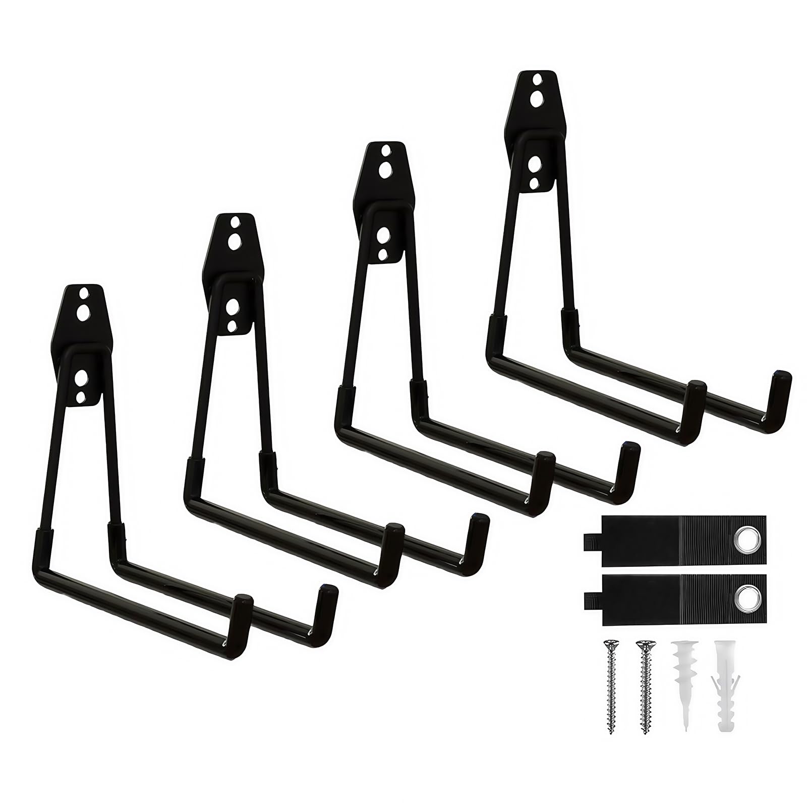 CRXCRC garage hooks 4-pack, 7.7-inch square design for sturdy ladder storage.